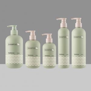  Matte Green Plastic Shampoo Pump Bottle HDPE Round 200ml 500ml Manufactures