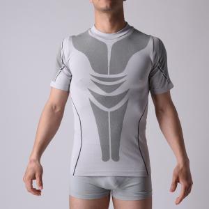  T-shirt seamless short sleeve for men,  stretch tight compression Gym shirt plain  XLSS003 Manufactures