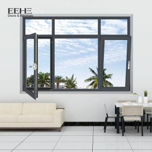  Swing Dark Brown Aluminium Windows / Hotel Aluminium Casement Windows Manufactures