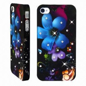 Fashionable Pattern Diamond Encrusted Plastic Hard Case for iPhone 4/4S Manufactures