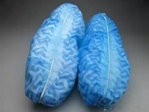  SPP Disposable Shoe Covers In Blue , Waterproof Disposable Boot Covers Manufactures