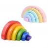 4.5cm Wooden Blocks Toys Arched Stacking Rainbow Blocks for sale