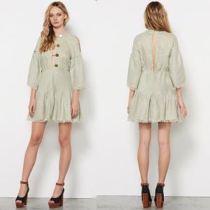  2018 Summer Clothes Women Ladies Pure Linen Fabric Dress Mini Summer Manufactures