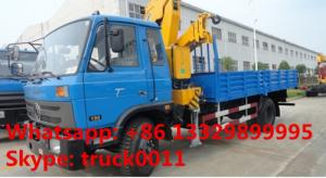  DONGFENG 4x2 LHD/RDH 190HP diesel Folding Crane Truck 8tons-10tons for sale, cheapest price China 6.3tons truck crane Manufactures