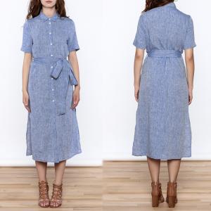  Women Casual Button Down Solid Midi Linen Dresses ladies Manufactures