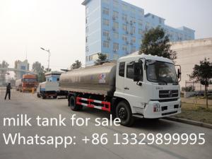  high quality Dongfeng tianjin 4*2 LHD12m3 fresh milk tank truck for sale, factory sale best price foodgrade milk truck Manufactures