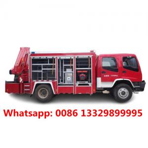  1SUZU water foam chemical fire trucks with 3CBM triple-agent truck with crane, resuce firefighting vehicle for Manufactures