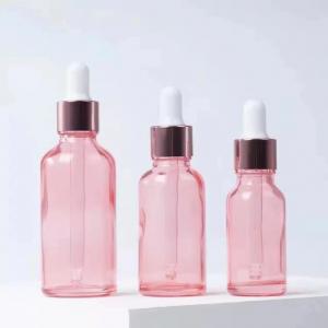  Pink Glass Essential Oil Dropper Bottle 50ml 100ml Empty 5000pcs Manufactures