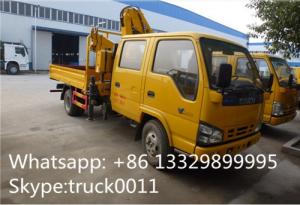  ISUZU 4*2 double cabs 2.5tons XCMG telescopic boom mounted on truck for sale, best price ISUZU truck with XCMG crane Manufactures