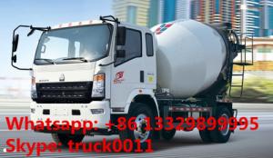  HOWO light duty 4-6m3 concrete mixer truck for sale, factory direct HOWO LHD 4*2 130hp diesel 4m3 truck mounted mixer Manufactures