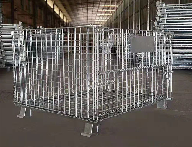 Turnover Box Ss304 Foldable Wire Mesh Cage Alkali Resistant Metal Butterfly