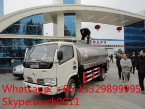  China cheapest price dongfeng 5,000L stainless steel milk tank for sale, new food grade liquid good transported truck Manufactures