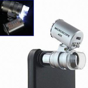  45x Zoom Microscope with LED Flashlight (White, Purple) for iPhone 4/4S Manufactures