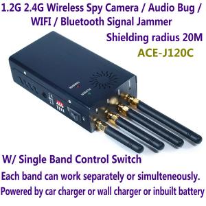  1.2G 2.4G Wireless Spy Camera Audio Bug WIFI Bluetooth Signal Jammer Blocker Single Switch Manufactures