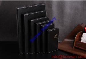  A4,A5,A6 PU leather notebook with embossing,office supply,black leather notebook Manufactures