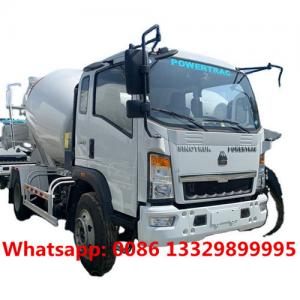  Good price SINO TRUK HOWO 4CBM bulk cement mixer vehicle for sale, Chinamade howo concrte mixer truck for sale Manufactures