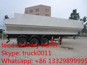  hot sale 40m3-50m3 farm-oriented feed transported semitrailer, best price livestock animal feed pellet body semitrailer Manufactures