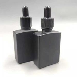  30ml 50ml Essential Oil Dropper Bottle Black Frosted Square Manufactures