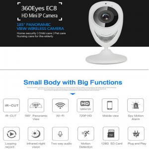  EC8 HD 720P Mini Wifi IP Camera Wireless P2P Baby Monitor Network Remote CCTV Surveillance DVR Camera Playback on App Manufactures