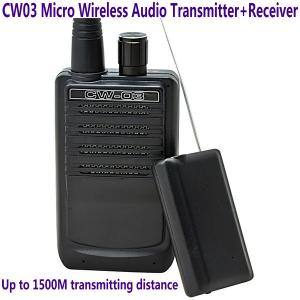  CW03 Micro Wireless Audio Transmitter+Receiver Listening Bug 500M Remote Sound Monitor Manufactures