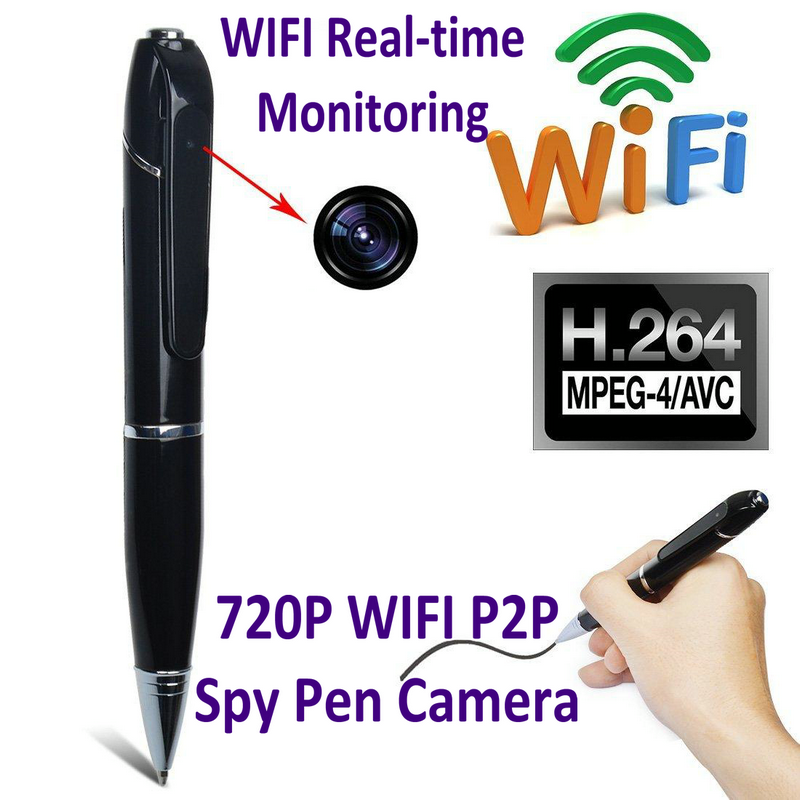 720P HD WIFI P2P Pen Spy Hidden Camera Covert Video Streaming Recorder Home Security Nanny Camera Remote Baby Monitor