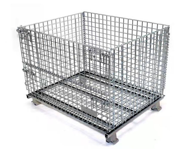 Mobile Stacker 5mm Foldable Wire Mesh Cage With Roller Butterfly