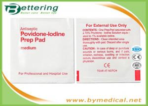  Antiphlogosis Povidone Iodine Prep Pad Wipe Cleanser Swab For Skin Cleaning / Disinfecting Manufactures