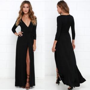  Sexy Long Plain Black Dresses For Girls Manufactures