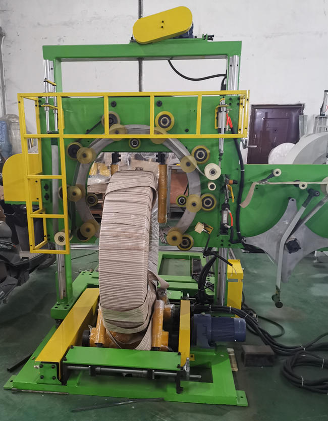 Compacting And Wrapping 200-300mm Wire Coil Packing Machine For Wire Coil