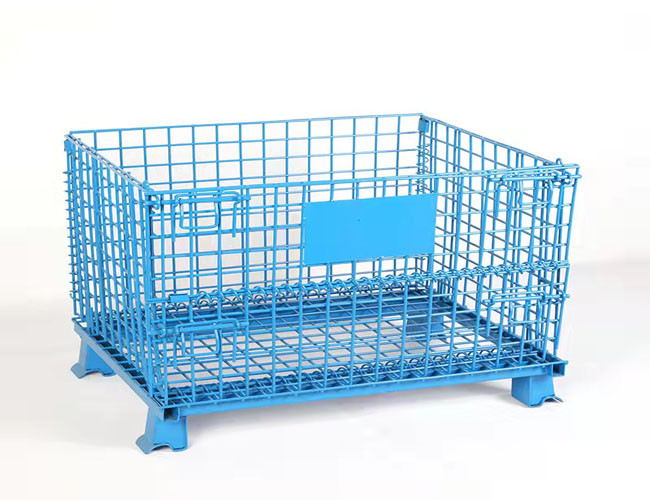 Plastic Spraying Logistics Turnover Wire Mesh Storage Cages 50x100 Movable