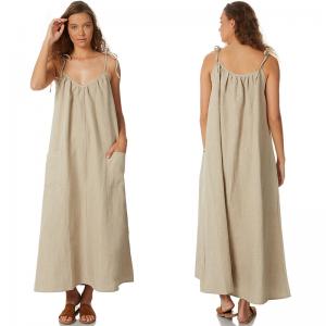  Women 100% Linen Old Fashion Maxi Dress Manufactures