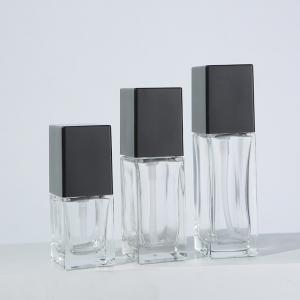  50ml Refillable Plastic Pump Bottle Transparent Square Liquid Foundation Essence Manufactures