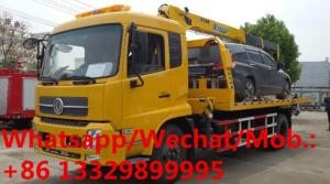  HOT SALE! 6 wheel dongfeng truck platform towing wrecker with 4 ton crane, wrecker towing truck with telescopic crane Manufactures