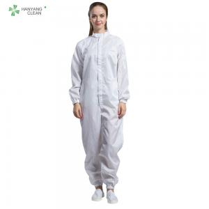  Anti Static ESD resuable workwear white color whit pen pocket conductive fiber  for cleanroom Manufactures