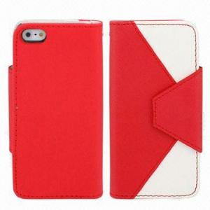  Two-tone Nonslip Card Wallet Flip Leather Cover Case for iPhone 5 Manufactures