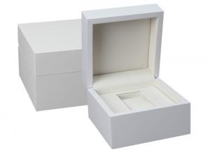  Custom White Wooden Watch Box PU Inside Material For Twist Watch Storage Manufactures