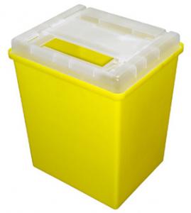  Red / Yellow Syringe Disposal Container 8L , Medical Waste Disposal Containers Manufactures