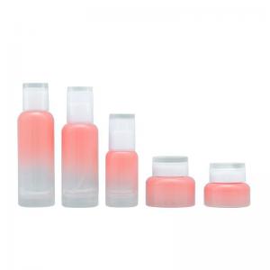  100ml 120ml Luxury Cosmetics Packaging Pink Glass Acrylic Lotion Essence Face Cream Jar Manufactures