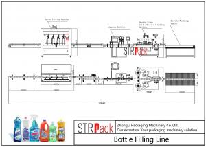  Chemicals Bottle Filling Line / Foaming Detergent Filling Machine Line With Servo Filling Machine Manufactures