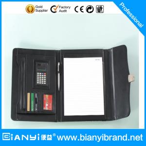  A4 PU leather portfolio with calculate and memo pad from factory Manufactures