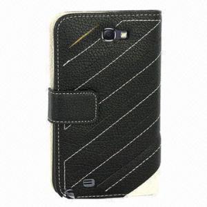  2-color Left/Right Open Leather Case with Credit Card Slots and Holder, for Samsung Galaxy Note II  Manufactures