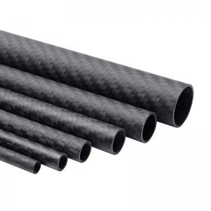  Custom Plain or Twill Weave Carbon Fiber Roll Wrap Tube Carbon Fiber Pipe Tube Manufactures