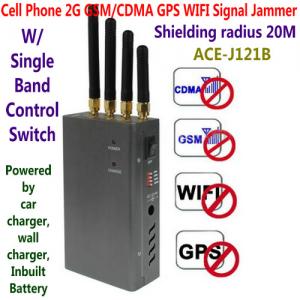  4 Antenna Handheld Cell Phone 2G GSM GPS WIFI Signal Jammer Blocker W/ Single Band Switch Manufactures