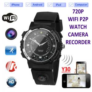  Y30 8GB 720P WIFI P2P IP Spy Watch Hidden Camera Recorder IR Night Vision Motion Detection Remote Video Monitoring Manufactures