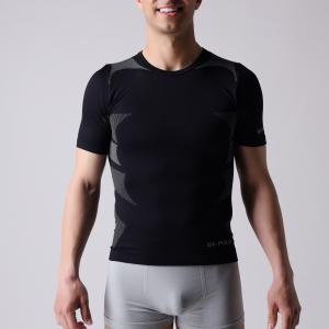  T-shirt,   short sleeve,  Men's sports wear,  black and  grey block,   XLSS002, man underwear,  seamless shirts. Manufactures