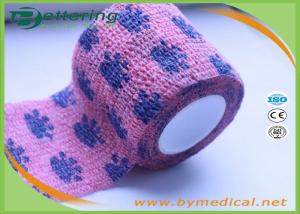  Non Woven Self Adhesive Bandage Roll , Coflex Pink Cohesive Tape For Dog / Cat / Horse Manufactures