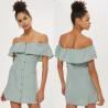 Buy cheap Clothing Women Off Shoulder Dresses Bardot Linen Ruffle Dress from wholesalers