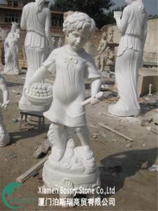 China Large Stone Garden Statues Stone children Statue on sale