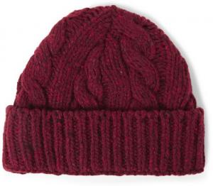  Cable Burgundy Knitted Beanie Hat Made In China Winter Hat Manufactures