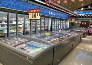 China Wall - Sited Supermarket Island Freezer 2.5M Long With High Visibility Glass Door on sale